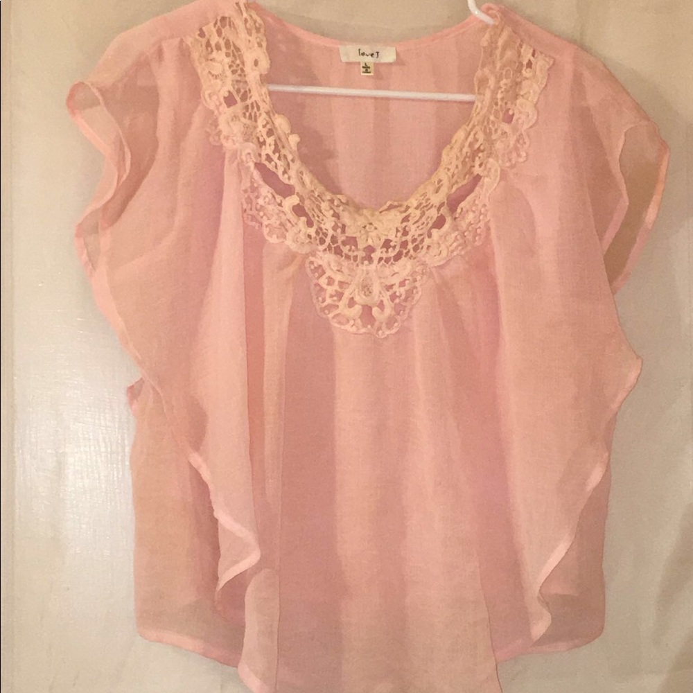 Peach summer flowy top